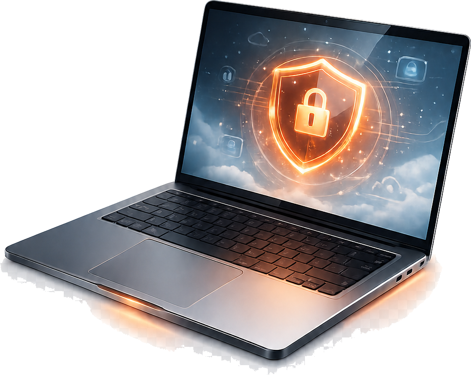 Laptop zabezpieczony cyfrową tarczą